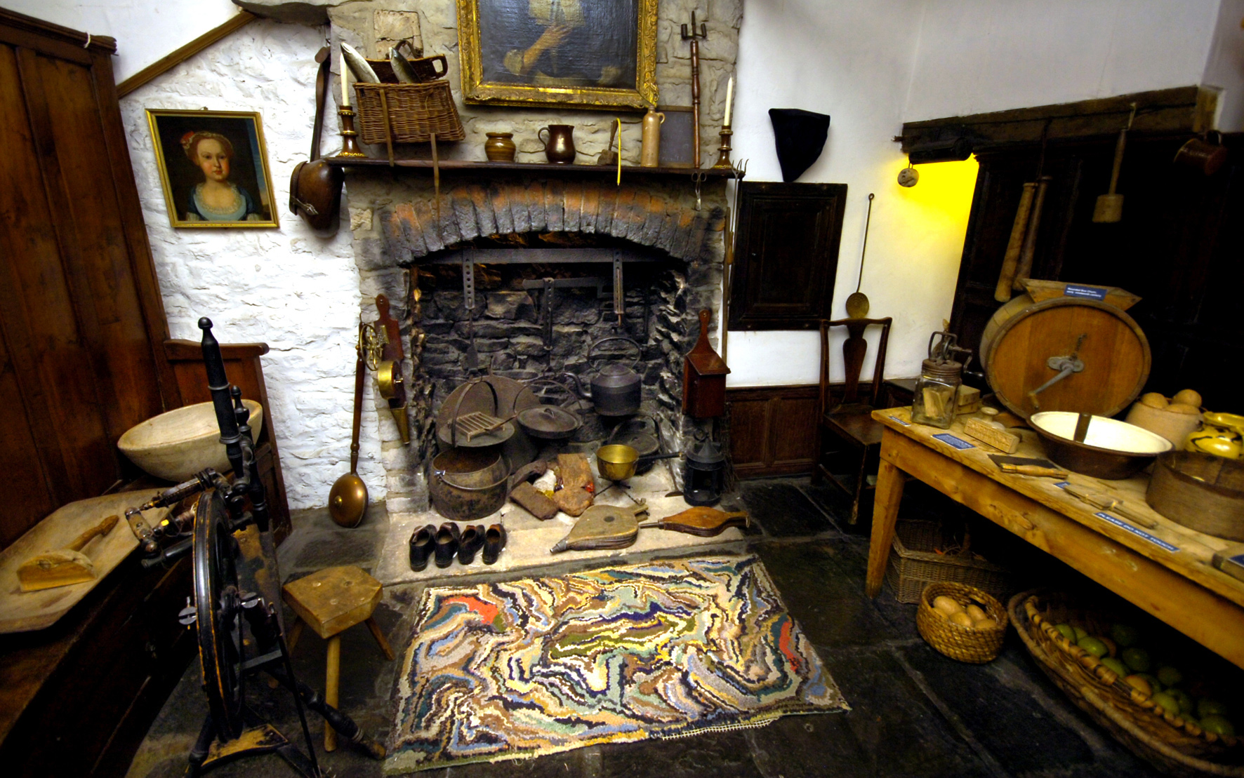 A typical Cumbrian farmhouse kitchen in the 18th centure at the Museum of Lakeland Life and Industry Kendal